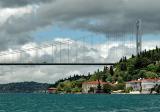 Storm clouds over the Fatih Sultan Mehmet Bridge