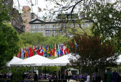 NYU Main Building - Awards & Presentation Stage in the Park