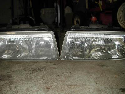 Haze vs Cleaned up Headlight from 1990 Audi V8q