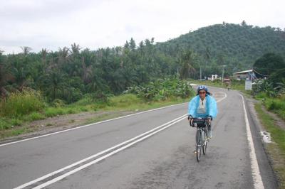 Cycling in the rain from Kunak to Tawau