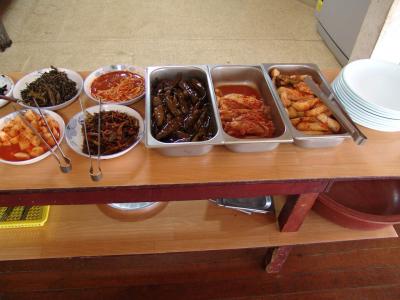 Selection of vegetarian food in the temple
