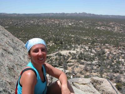 Muriel with the view towards the ranch in the background