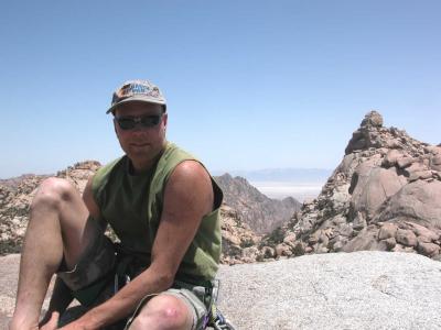 Tom on Summit Block - View of Laguna Salada in background