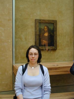 Debbie with the Mona Lisa 1, Louvre (4/30)