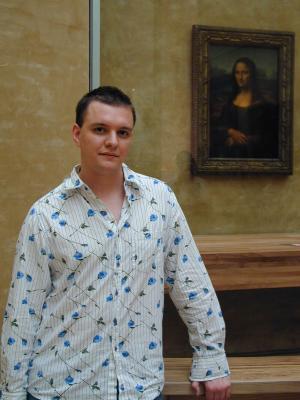 Myself with the Mona Lisa 1, Louvre (4/30)
