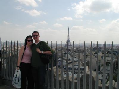 Debbie and I atop the Arc de Triomphe (5/2)