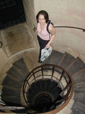 Debbie Descending the Stairs, inside the Arc de Triomphe 1 (5/2)