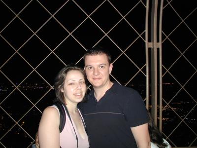 Debbie and I atop the Eiffel Tower (5/2)