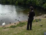 Debbie Feeding Birds at Hampstead Heath (5/6)