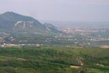 Monte Ricco (big bump) and the Rocca at Monselice (little bump)