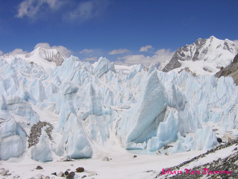 seracs on glacier