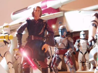 Anakin and Jango leading Clone troopers