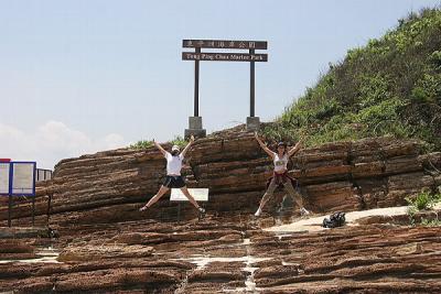 Jane and Joyce Star Jumping at Chau Mei Kok