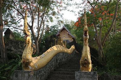 Naga stairs at Phu Si