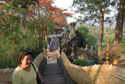 Noon and Naga stairs at Phu Si (Looking Down)