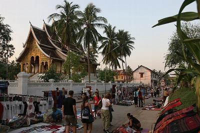 Night Shopping outside Temple