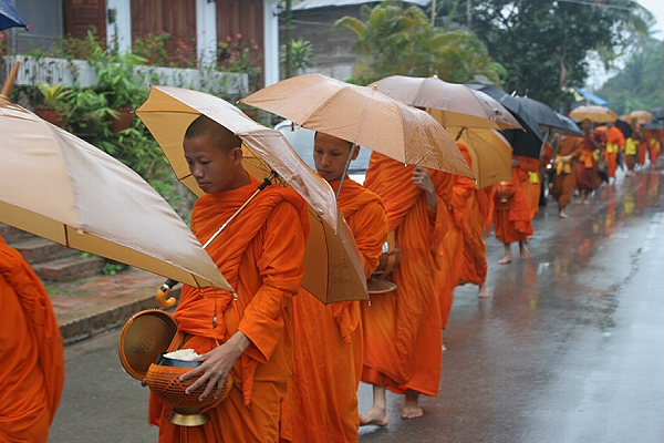 Monks at Food Offering