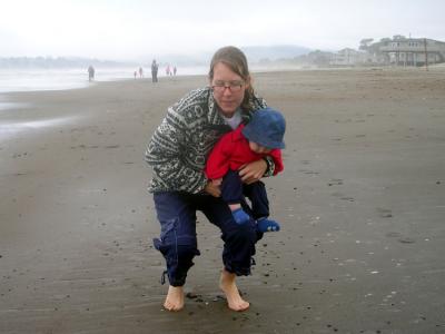 Mom and Boy at the Beach