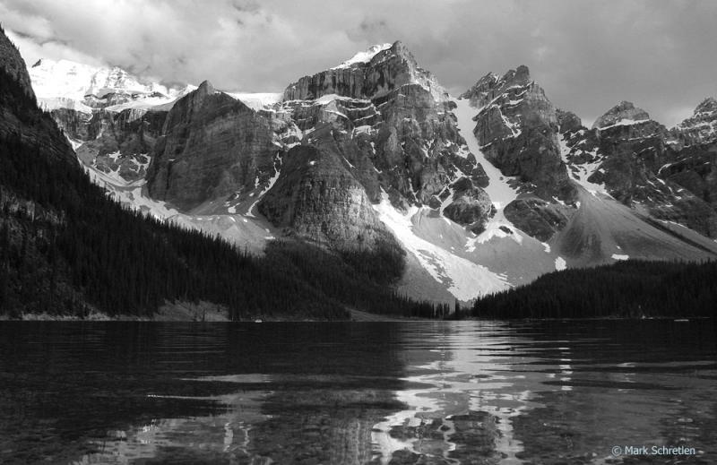 Moraine Lake in Monochrome