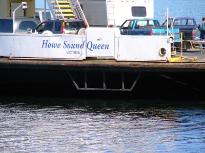 Water side view of the evacuation slide unit