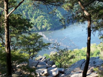 River from cliffs