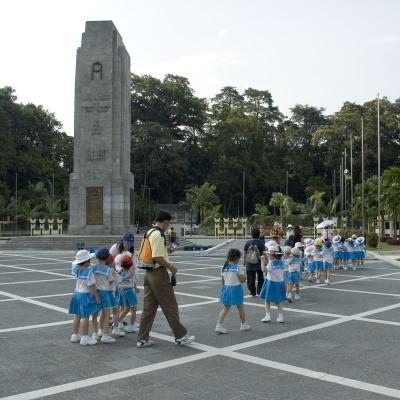 Kindergarten kids on an excursion, Malaysia's National Monument