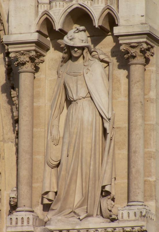 Lady Warrior on front of Notre Dame
