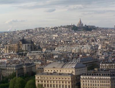 View of the Sacre Coure from the top of Notre Dame