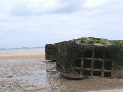 Wreckage on Beach at Arromanches-les-Bains