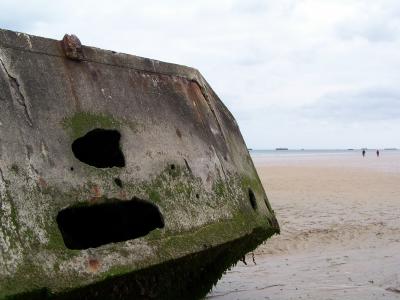 Wreckage of Artificial Harbor at Arromanches