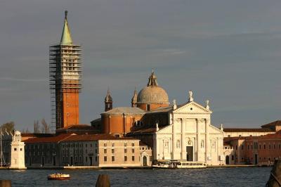 San Giorgio Maggiore lit up by the evening sun