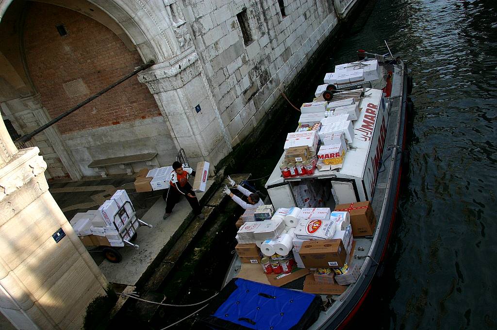 Unloading the supplies