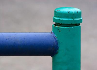 Blue & Green Gate Post