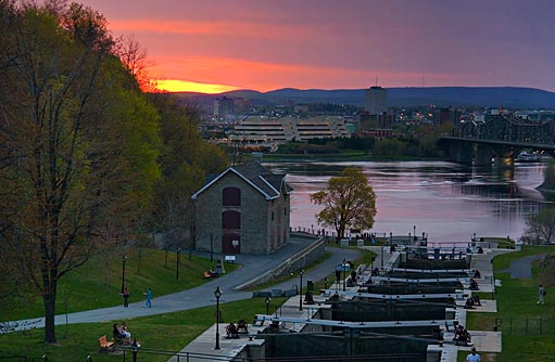 Rideau Canal Locks at Sunset