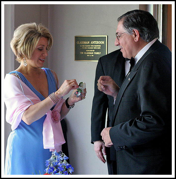 Dealing with a Corsage At The Americanism Award Dinner