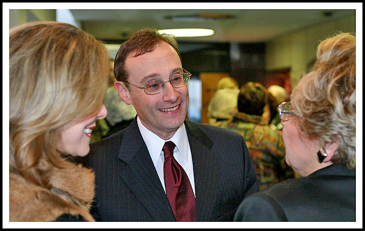 The Rabbi Chats with Supporters