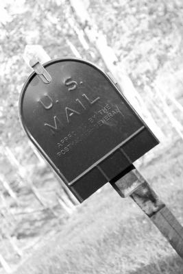 mailbox black and white
