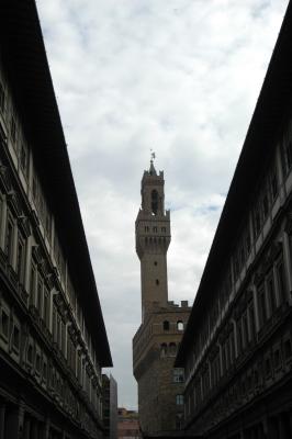 Streets of Florence, Palazzo Vecchio in background