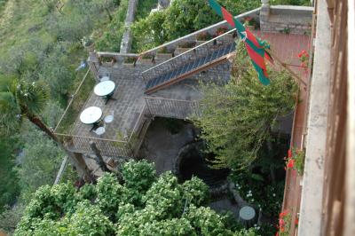 Garden restaurant, Veiw from my room in Assisi