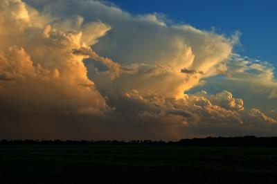 Storms Build at Sunset