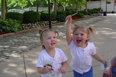 Look Mom!  Uncle Larry gave us our very own tickets