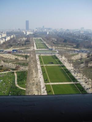 Looking down on the Parc du Champ de Mars