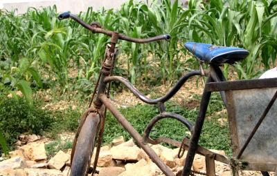 Bike in village outside of Mojiang