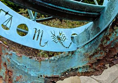 10. Garden sundial closeup.