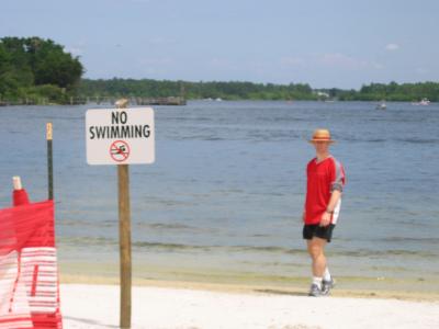 No swimming?  Huh, that's what they think. Just wait until tomorrow