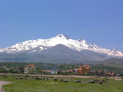 View of Erciyes from Talas-Kayseri road
