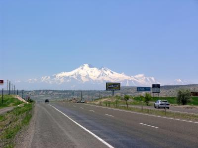 Erciyes from Kayseri - Krehir highway. mer driving back to Ankara