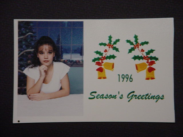 Christmas card <br>from Tarina in 1996