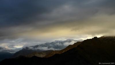 dawn at the mountains