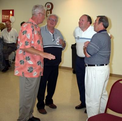 Heres Denny B., Steve S., Ed B., and Richard R. reminiscing.  Ed B. is from Colorado.